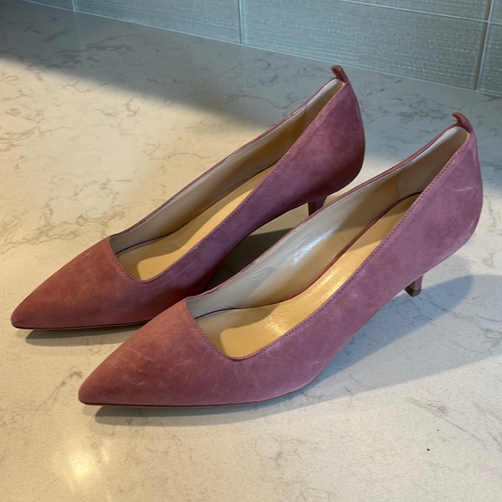 Everlane Dusty Rose Suede Kitten Heel Pumps - Made in Italy - Size 8 1/2